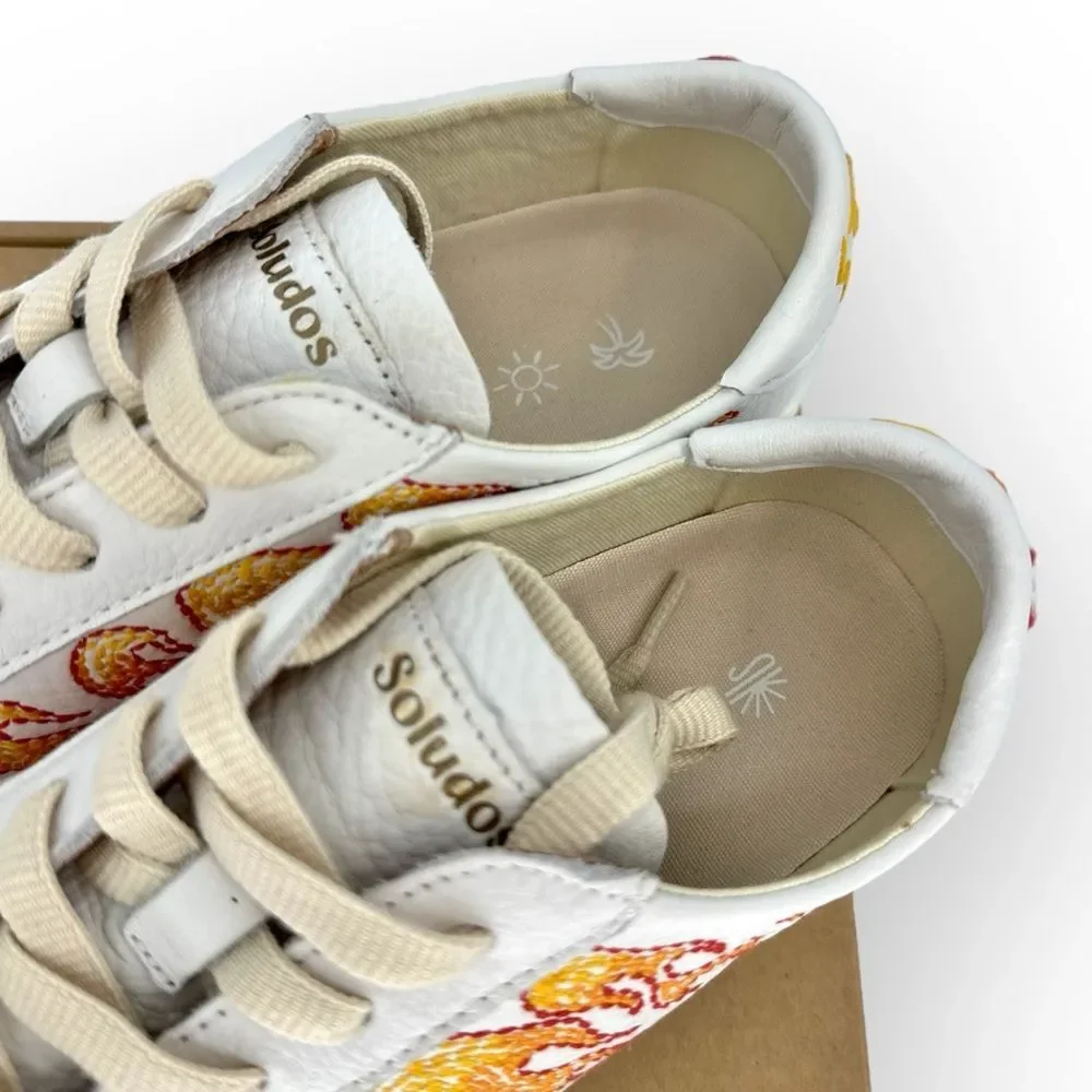 SOLUDOS Women’s‎ Ibiza Platform Sneaker Hot Stuff Embroidered Sneaker NIB size 8
